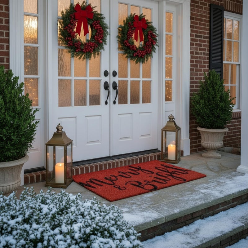 Calloway Mills 104972436 Merry & Bright Doormat, 24" x 36", Red/Black - Image 3